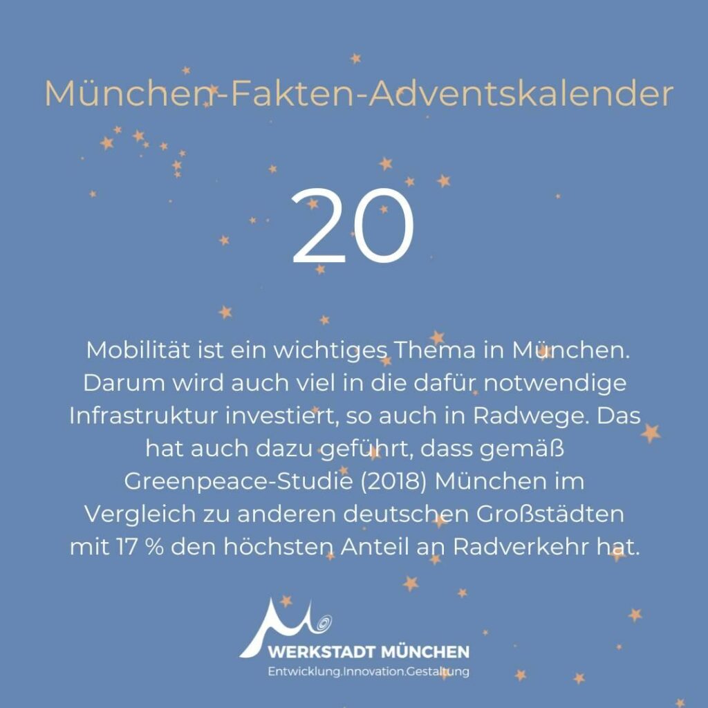 München-Fakten-Adventskalender Türchen 20 zum Thema Mobilität.