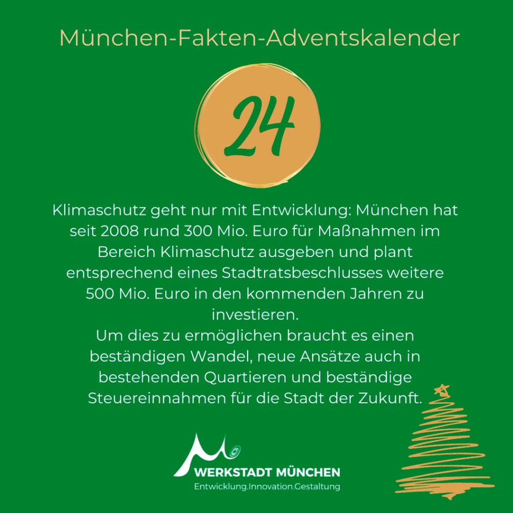 München-Fakten-Adventskalender Türchen 24 zum Thema Klimaschutz.
