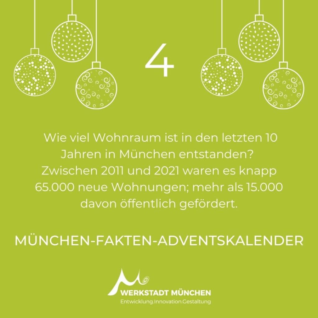 München-Fakten-Adventskalender Türchen 4 zum Thema Wohnraum in München.