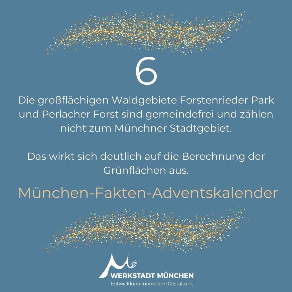 München-Fakten-Adventskalender Türchen 6 zum Thema Grünflächen in München.